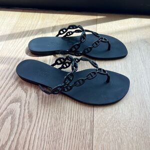 Stylish Black Chain Sandals